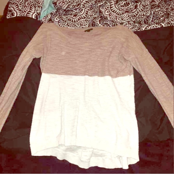 Express Brown & White Sweater - Picture 1 of 2