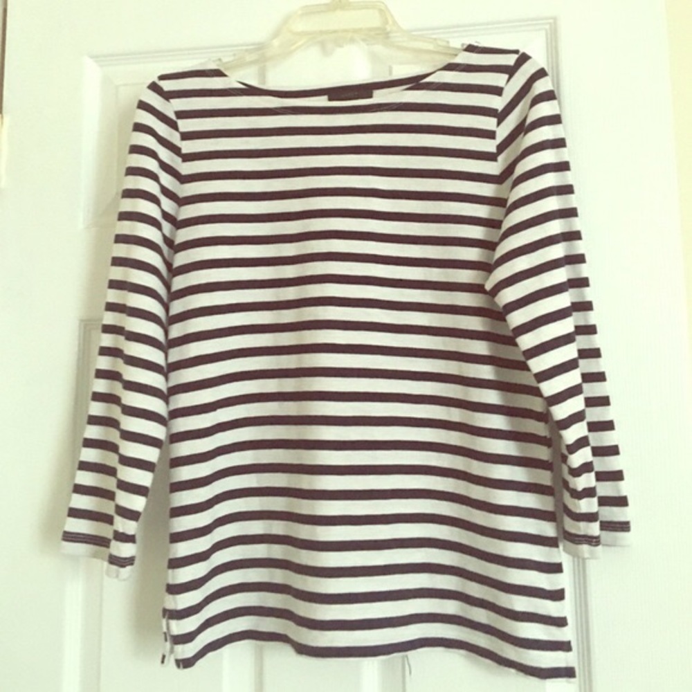 J Crew womens striped boat neck t shirt (med)