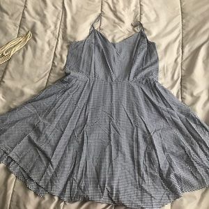 Gingham print sundress.