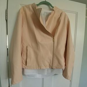 Calvin Klein Blush Faux Leather Jacket Size 1x