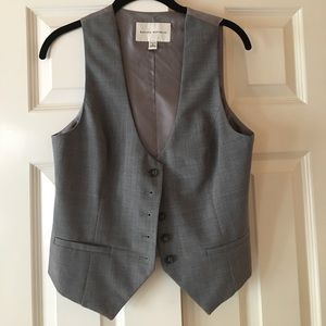 Grey wool suiting vest with stretch. Size 6.