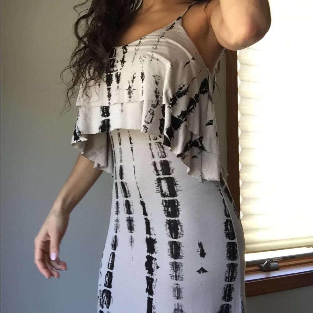 New! Tie dye ruffle Maxi Dress