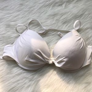 Triangle Tie Top VS White Bikini Top