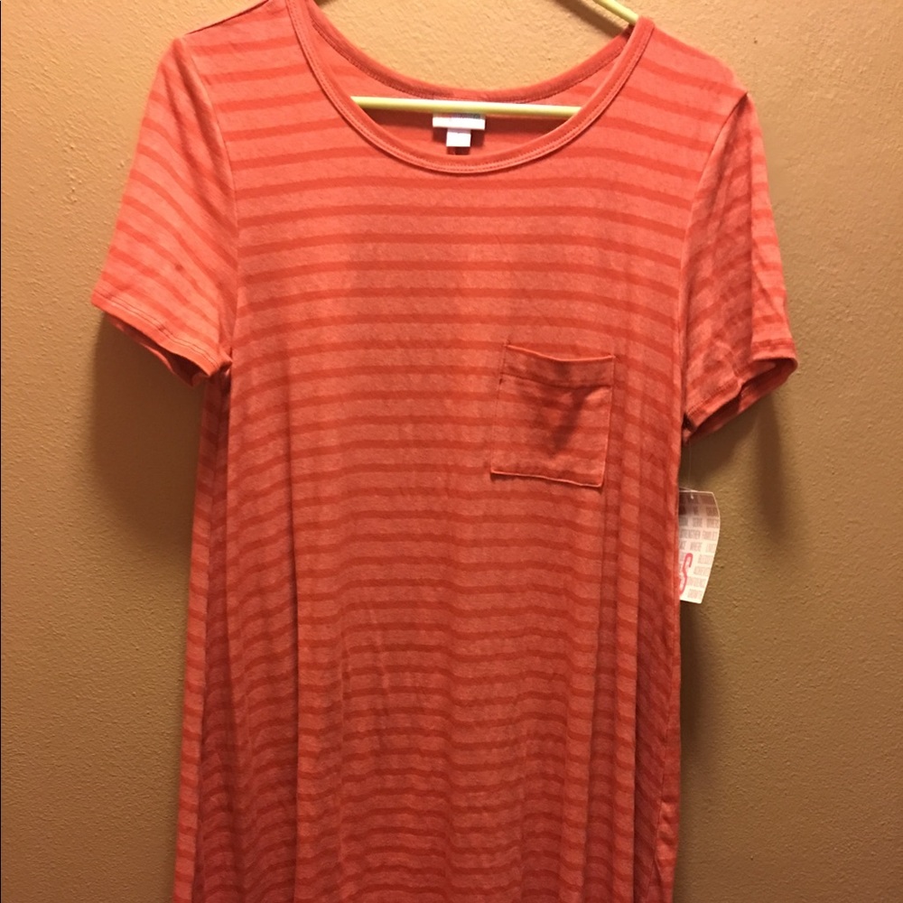NWT LulaRoe Small Burnt Orange Striped Carly