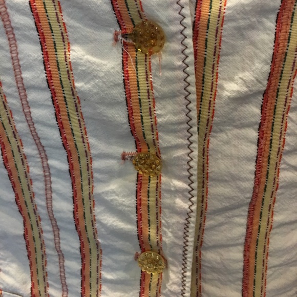 Burning Torch Striped Cotton Fitted Jacket - Picture 5 of 7