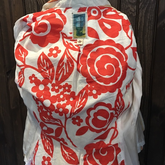 Burning Torch Striped Cotton Fitted Jacket - Picture 6 of 7