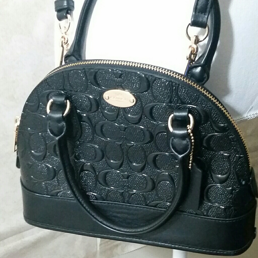 Coach Mini Cora Domed Satchel Debossed Print NWOT