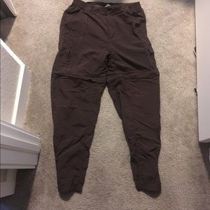 Columbia titanium choc brown zip off pants small