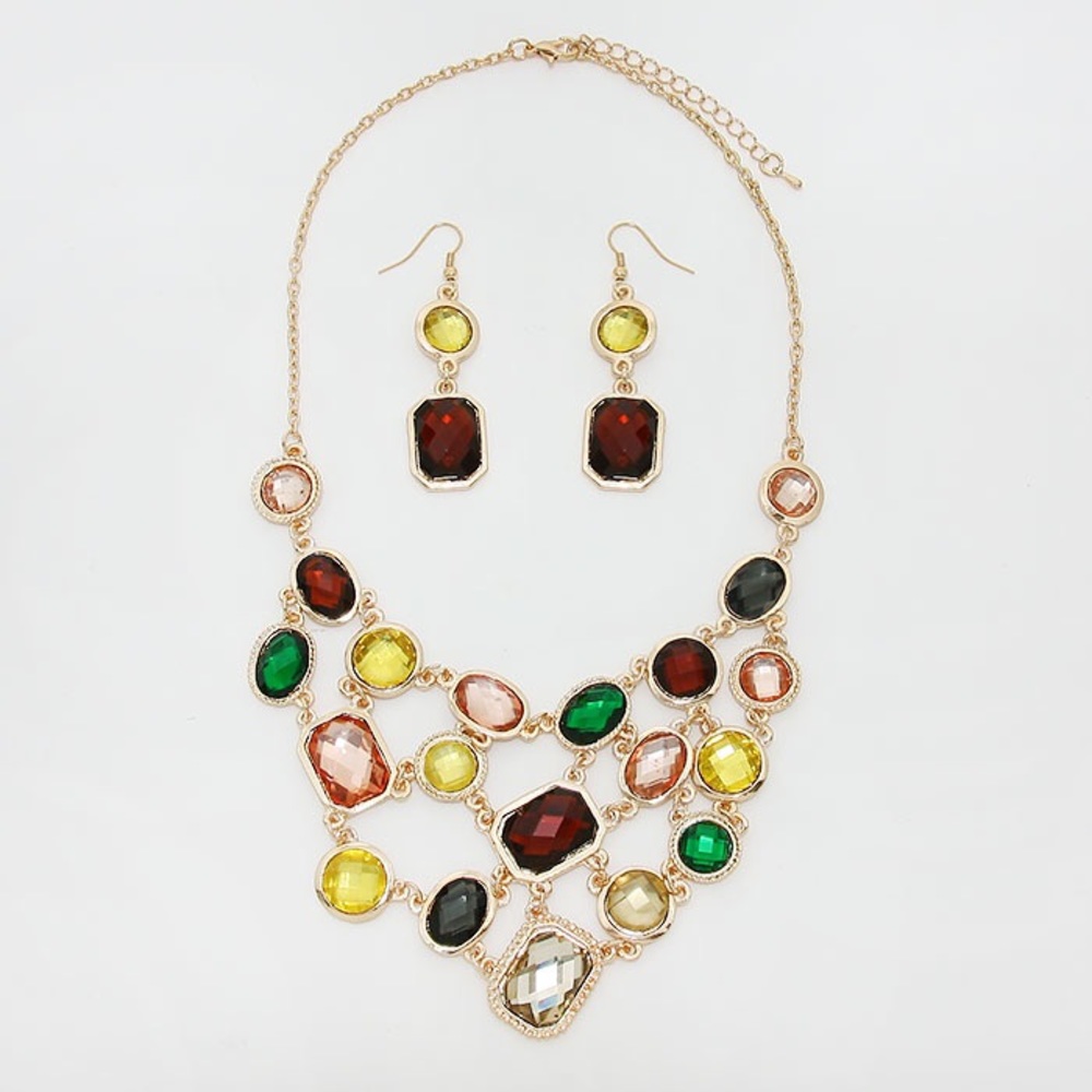 Abalone Cluster Necklace Set - image 2