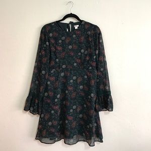 Green paisley hippie dress