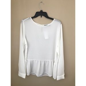 NWT White Peplum Top