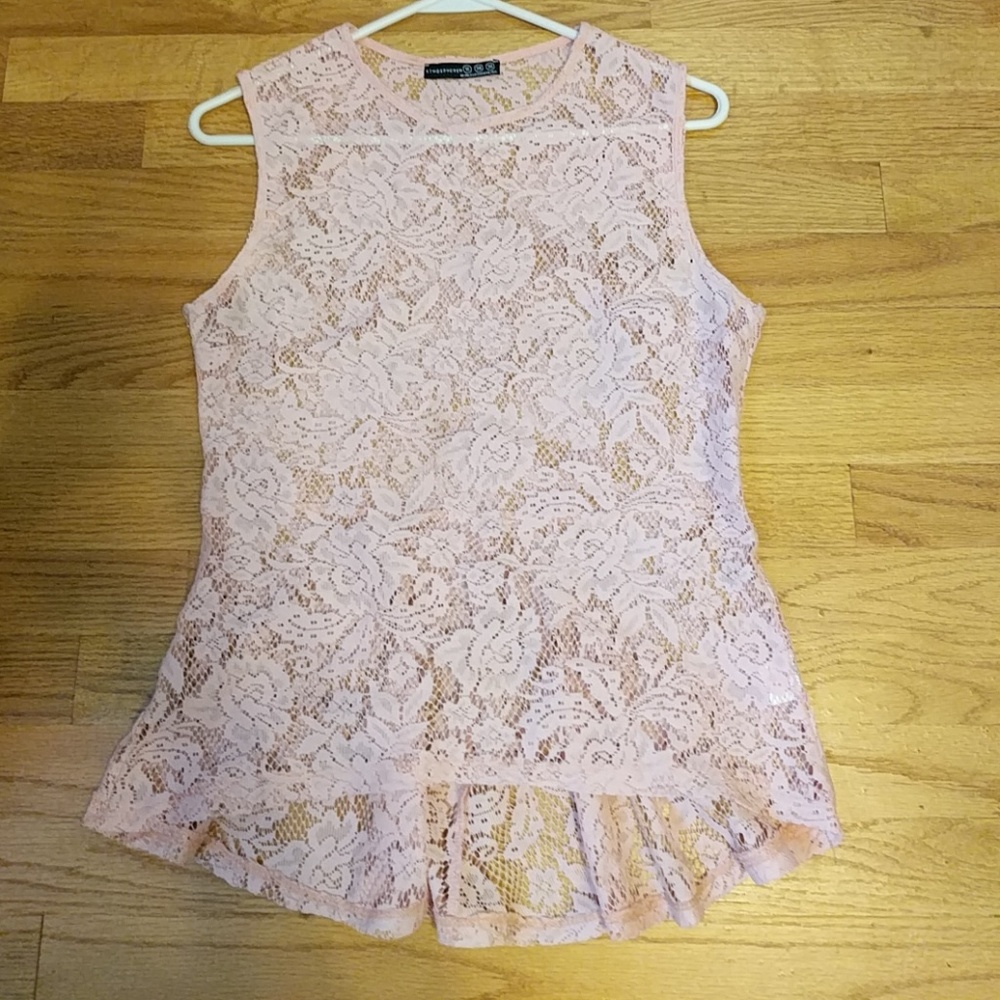 Lace peplum top