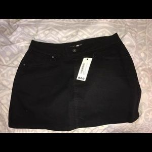 Black denim skirt
