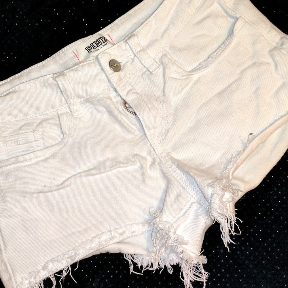 PINK Victoria's Secret White Denim Shorts