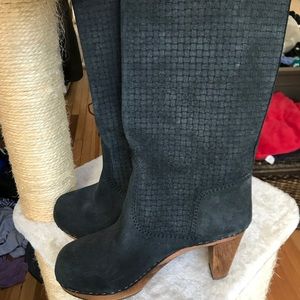 ANTHRO SANITA Clog Boots BLACK Size 6!