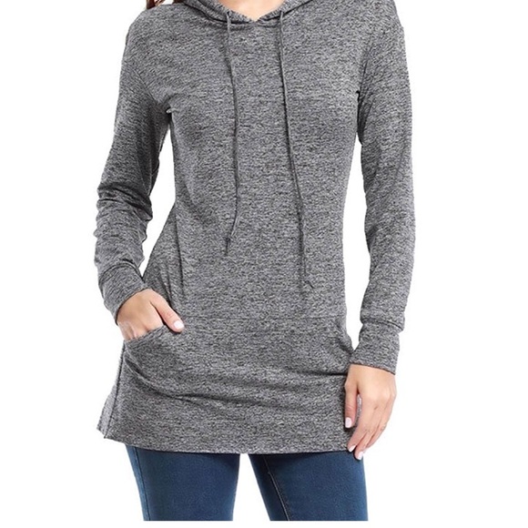 Tunic length 2 pocket sweatshirt - Picture 2 of 2