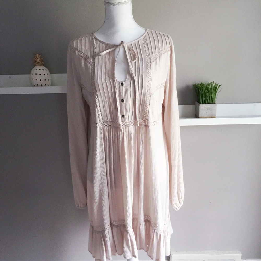 Free People Ruffle Hem Peasant Dress