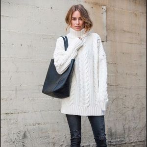 Annie Bing white cable sweater, size S.  New w/tag