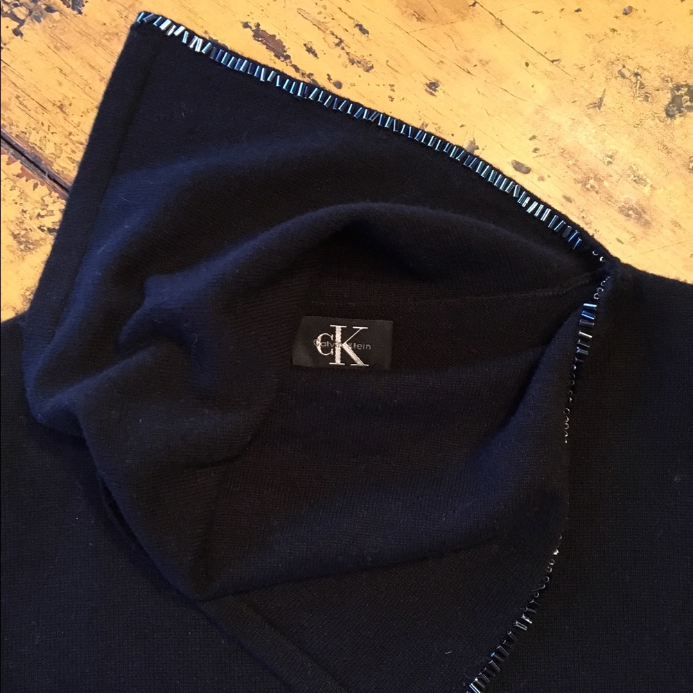 CALVIN KLEIN Black Thin Silk/Cashmere Sweater