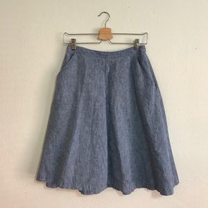 Linen high waisted circle skirt