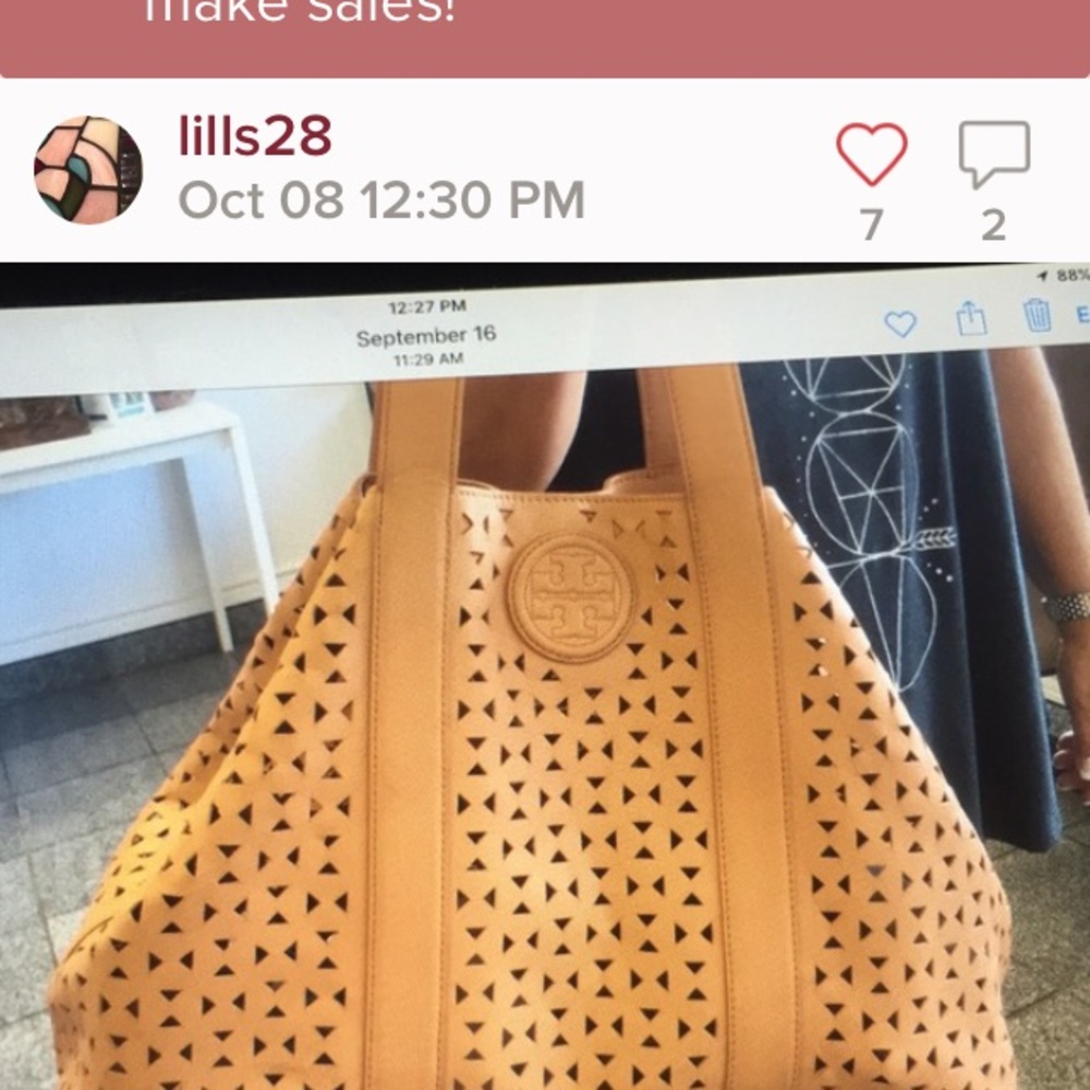this is the Tory Burch Ella perforated tote