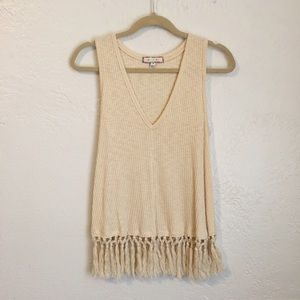 Anthropologie tassel fringe top