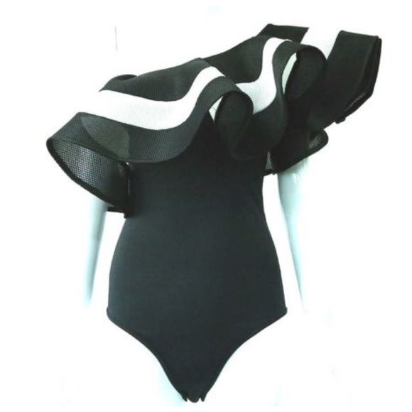 Black Full Ruffle Bodysuit - Picture 4 of 4