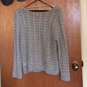 Lauren Conrad Open Weave Shimmering Sweater