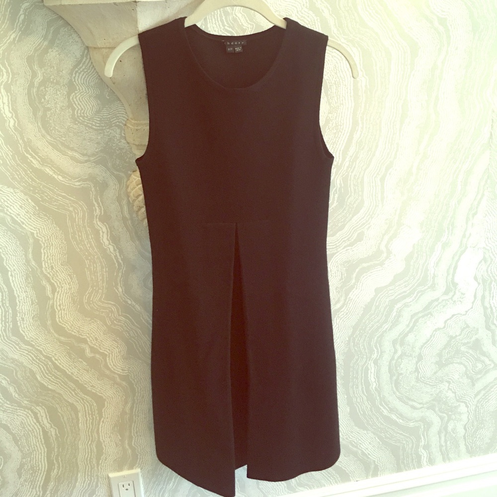 Theory size petite black wool sleeveless dress