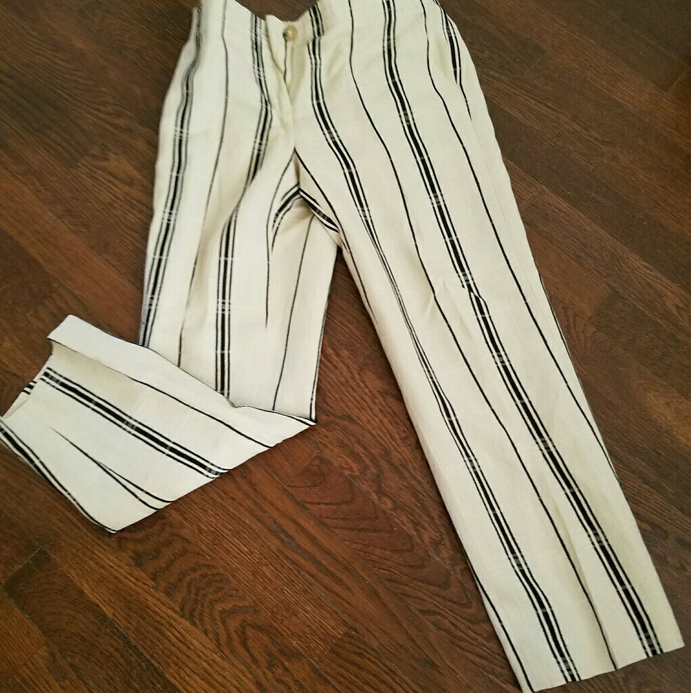 Tory Burch tan with black stripes