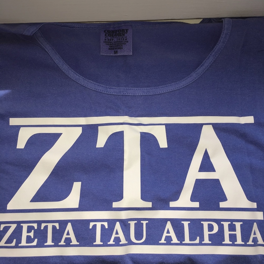 ZTA Zeta Tau Alpha Comfort Colors Tank NWOT