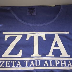 ZTA Zeta Tau Alpha Comfort Colors Tank NWOT