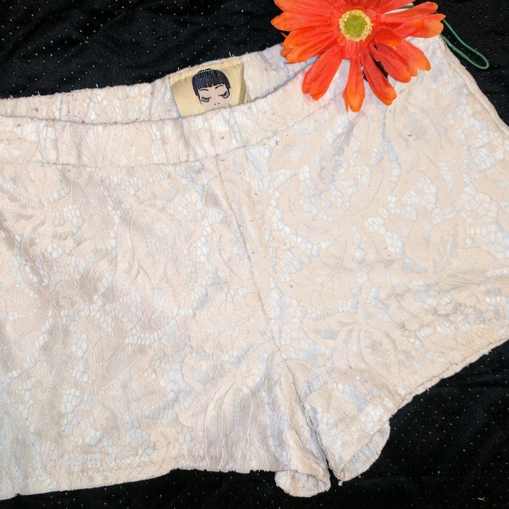 Off White Lace High Rise Shorts