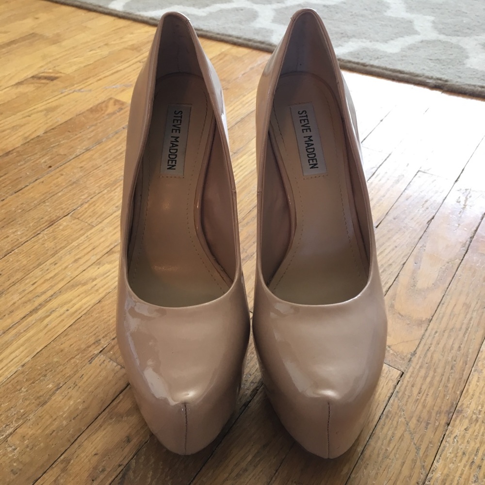 Steve Madden Patent Leather Nude Stiletto Heels