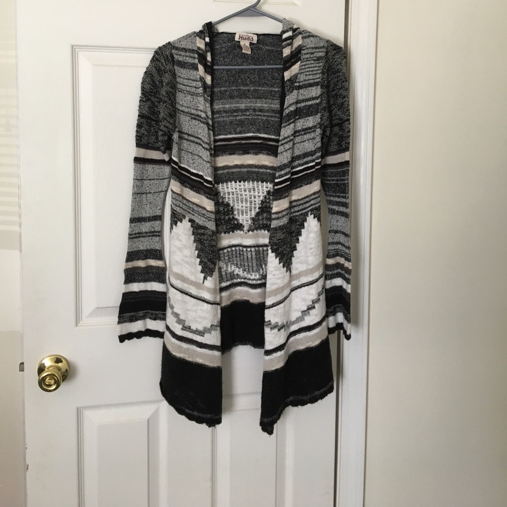 Aztec hooded cardigan