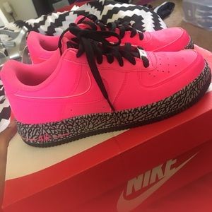 Hot pink low top Air Force 1's