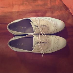 Suede Cole Haan wingtip loafers
