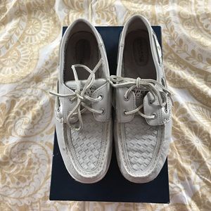7.5 Bluefish Grey Woven Sperry Top-Sider Boat Shoe