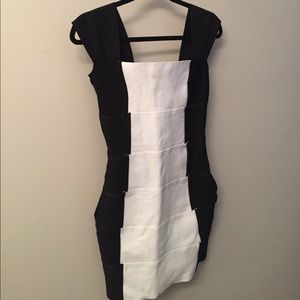 Black and white bandage dress M