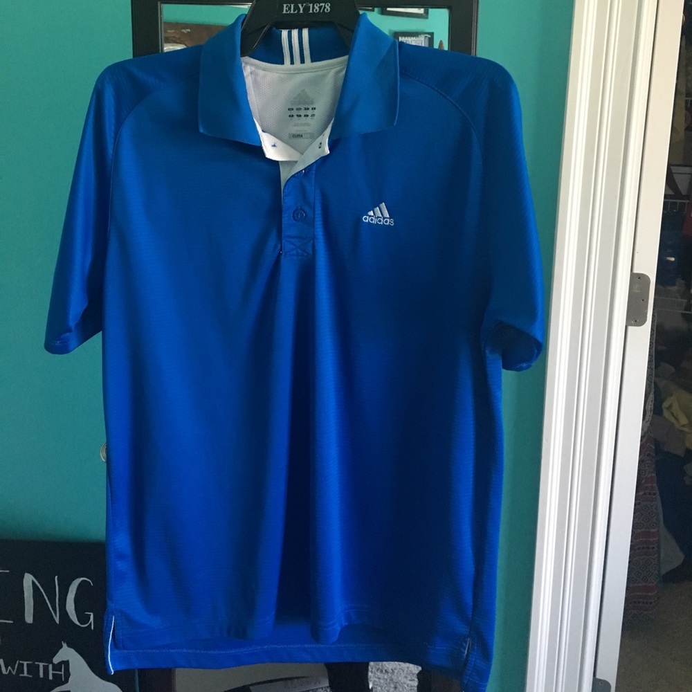 Blue Adidas Climalite Shirt