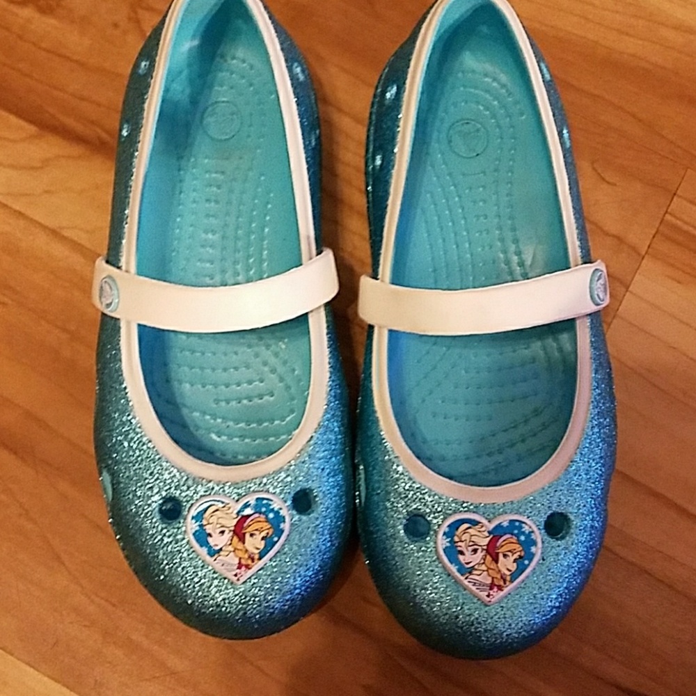 Frozen Glitter Crocs