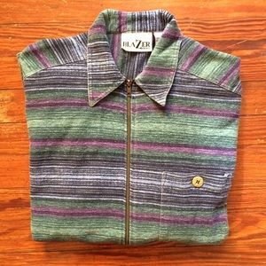 Vintage zip-up striped shirt.