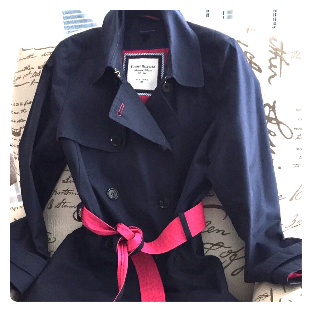 Tommy Hilfiger Raincoat Navy Blue Size PM