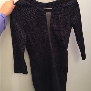 Black and blue suede dress