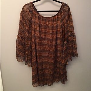 Brownish and black off the shoulder dress S