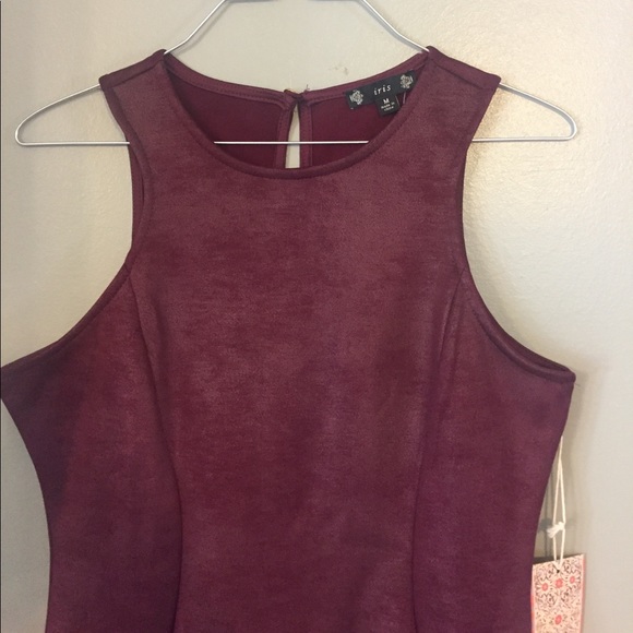 NWT Iris Maroon Bodycon Midi Dress - Picture 2 of 5