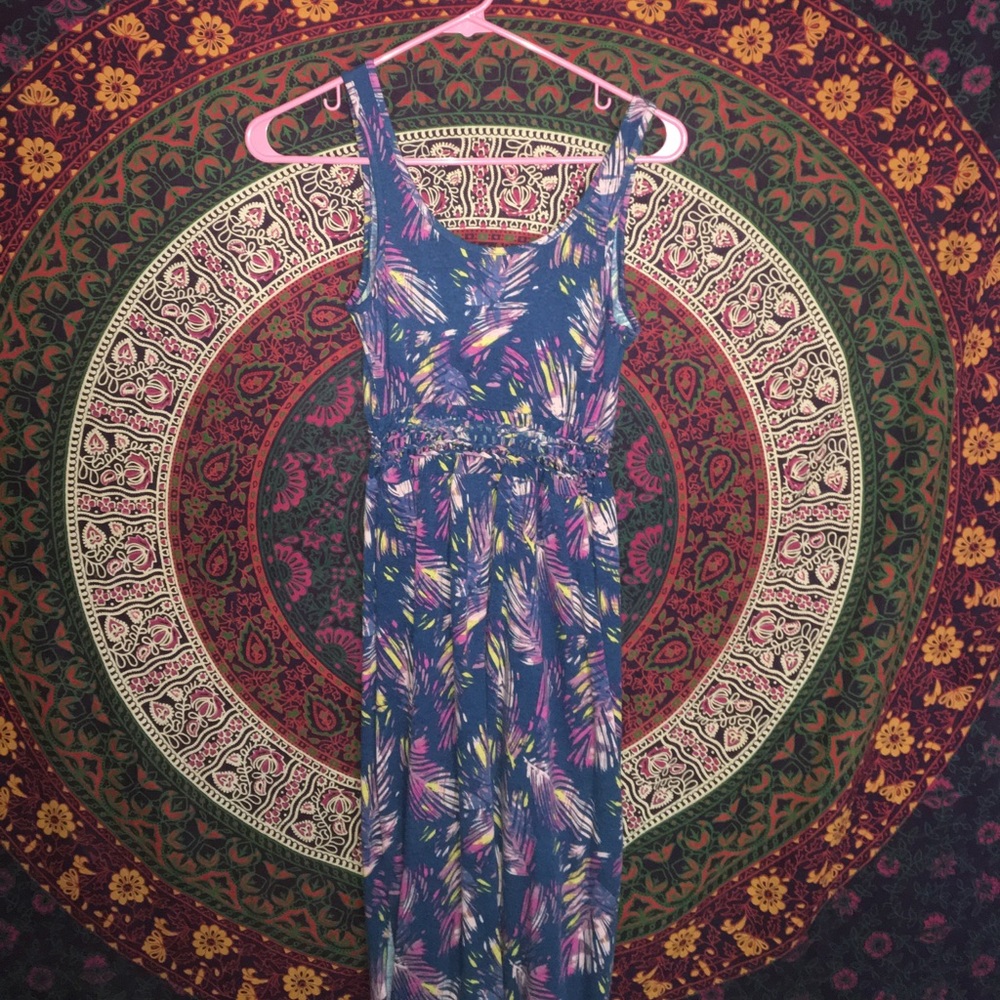 Multi colored floral print maxi dress
