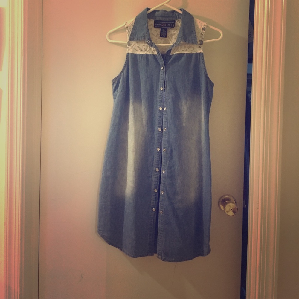 Jean and lace dress