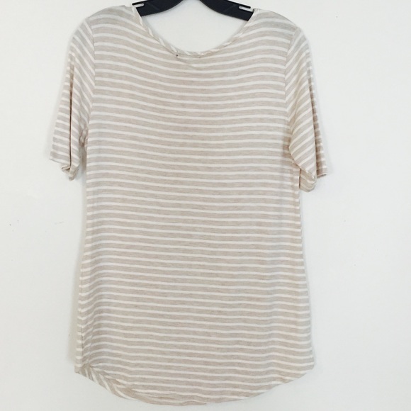 Oatmeal Striped Shirt NWOT - Picture 4 of 5