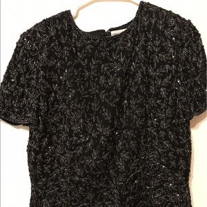 Black Vintage Adrianna Papell Ocassions Sequin Top